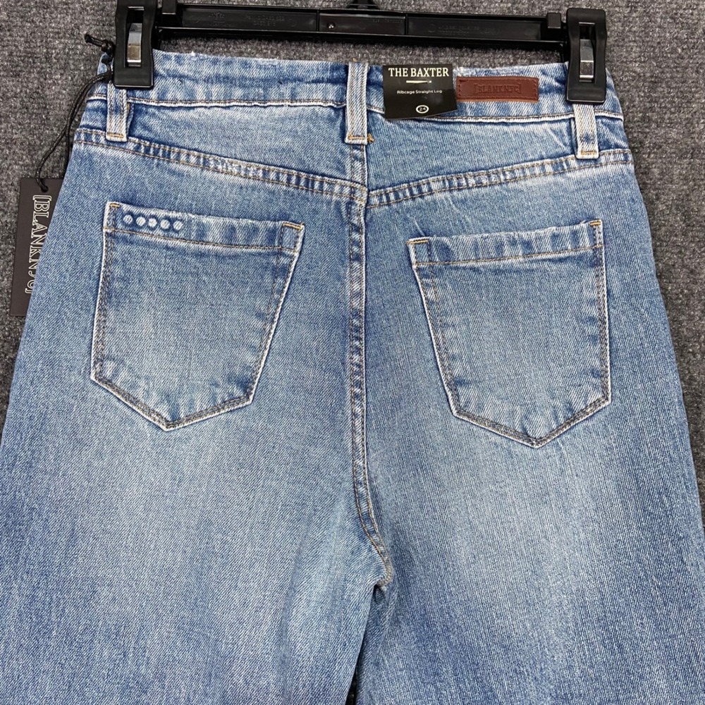 [BLANKNYC] The Baxter Jeans Size 24‎ Ribcage Straight Leg Light Wash Distressed